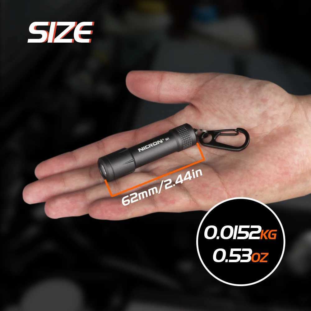 NICRON Micro Mini Flashlight Outdoor 100LM 24M 1xAAA Battery 10Hours Key Chain Light Lamp Waterproof IPX4 For Home LED Torch N1 M251117