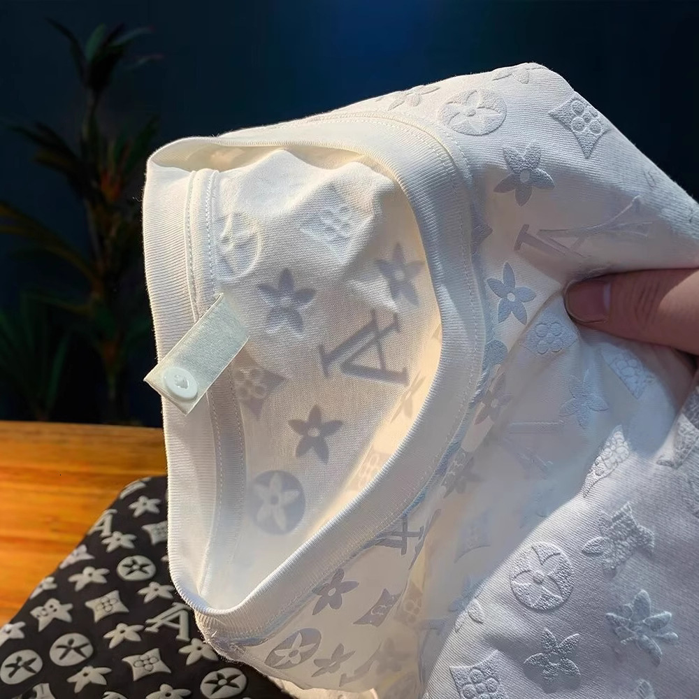 Summer Men's New Trendy Round Neck Pullover Designer T-shirt Short Sleeve T-shirt Korean Style Brand Polo Print Loose Casual Half Sleeve Tee