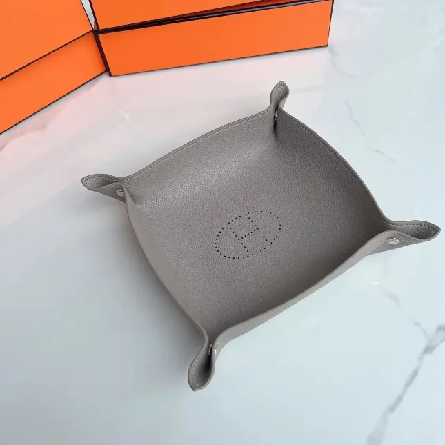 Best seller Best Christmas gift Leather H horse tray Designer storage box Fashion luxury square tray classic Orange Jewelry storage tray Home storage tray with box