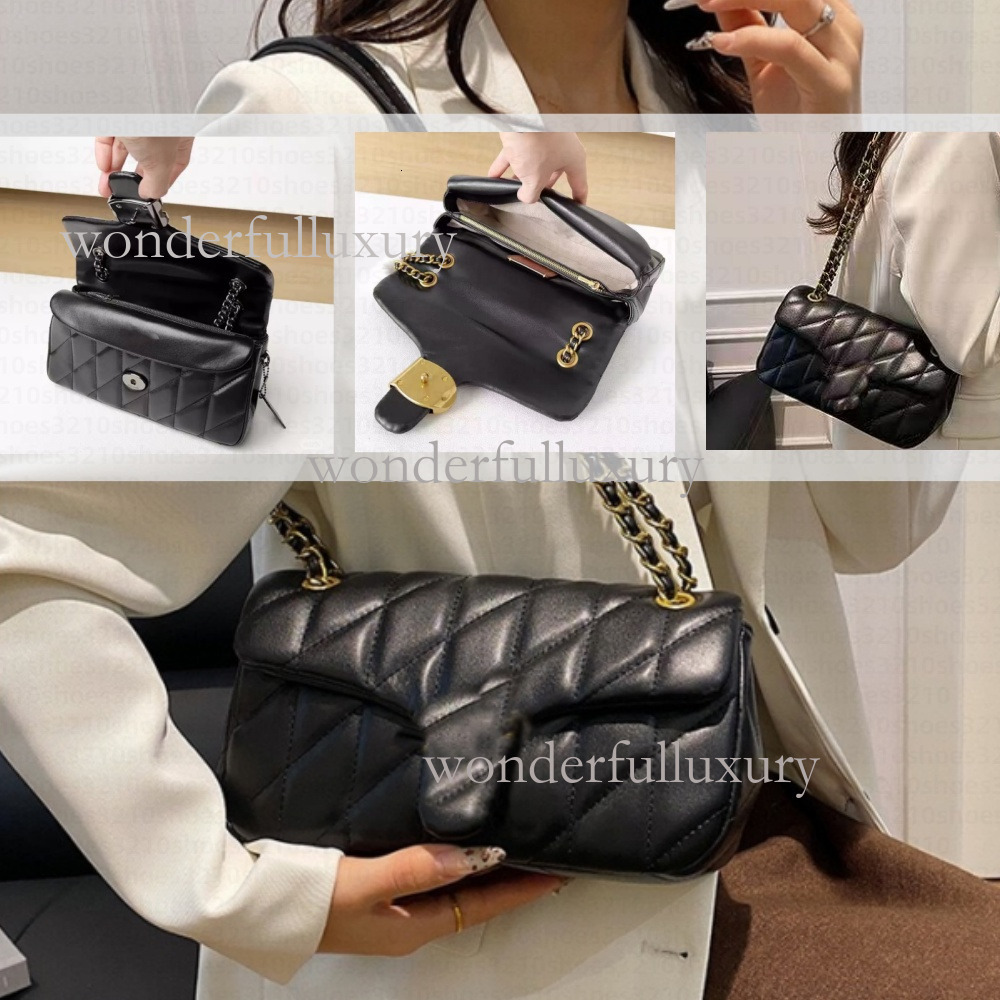 Luxury bag crossbody designer bag tabby26 Gold Metal Letters Button handbags shoulder bags designers woman saddle bag plaid designer bag black bag pink bag