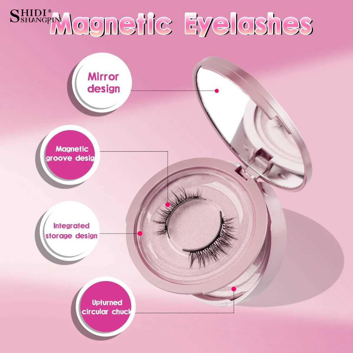 2 Pairs Magnetic Eyelash Natural Look Fluffy False Eyelashes Reusable Magnetic Eyelash Set with Applicator No Glue Need MakeupT251117