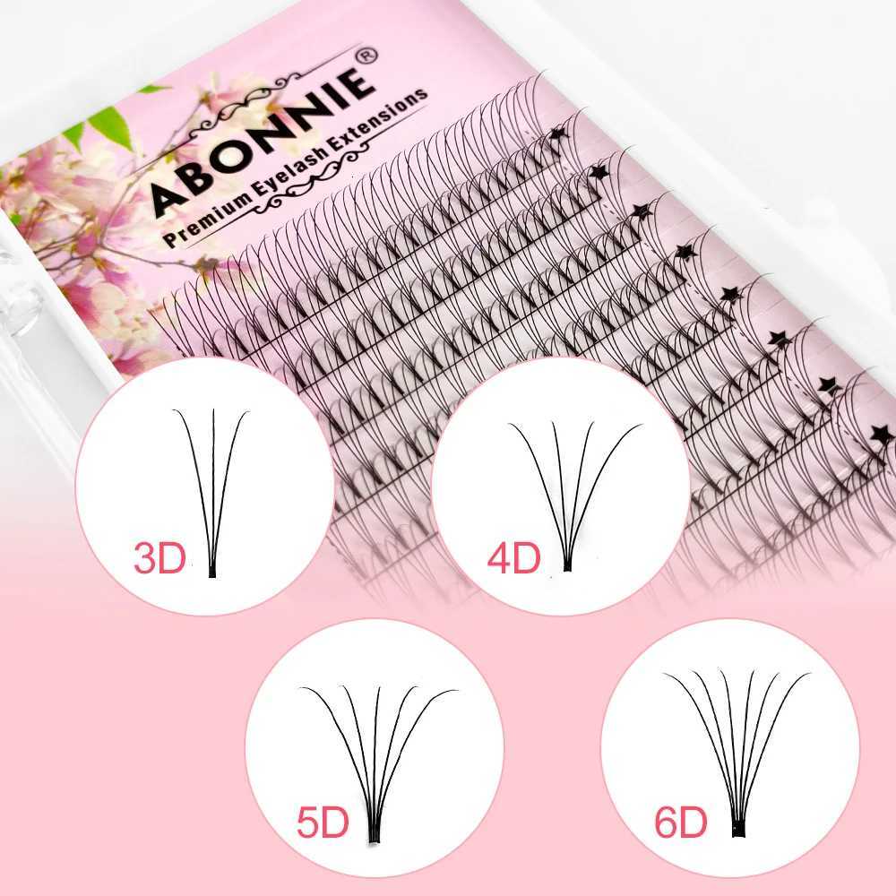 ABONNIE Premade Volume Fans Short Stem 3d/4d/5d/6d Russian Eyelash Extension Mink Eyelash Extension All Size Lashes TrayT251117