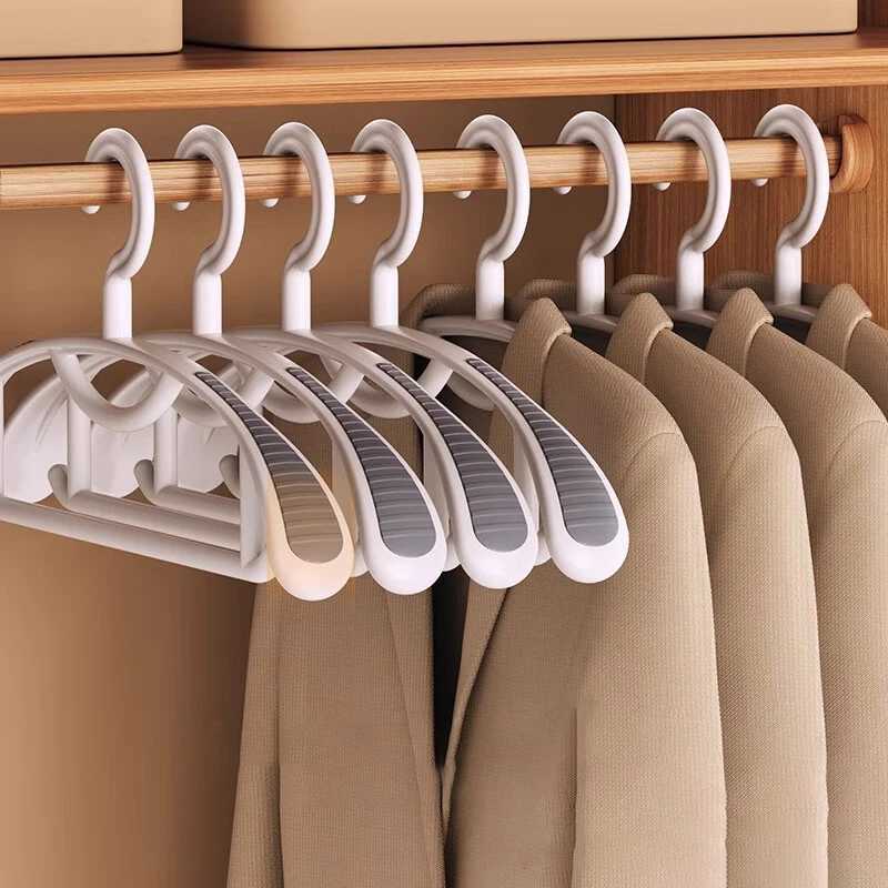 10PCS Household Clothes Drying Hanging Rack Adult Wide Shoulder Thickened Non-slip Plastic Hangers C251117