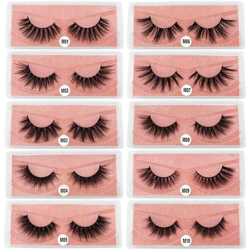 Mink Eyelashes 10 Pairs 3D Mink Lashes Natural False Eyelashes Pack Makeup Fake Eyelashes BulkT251117