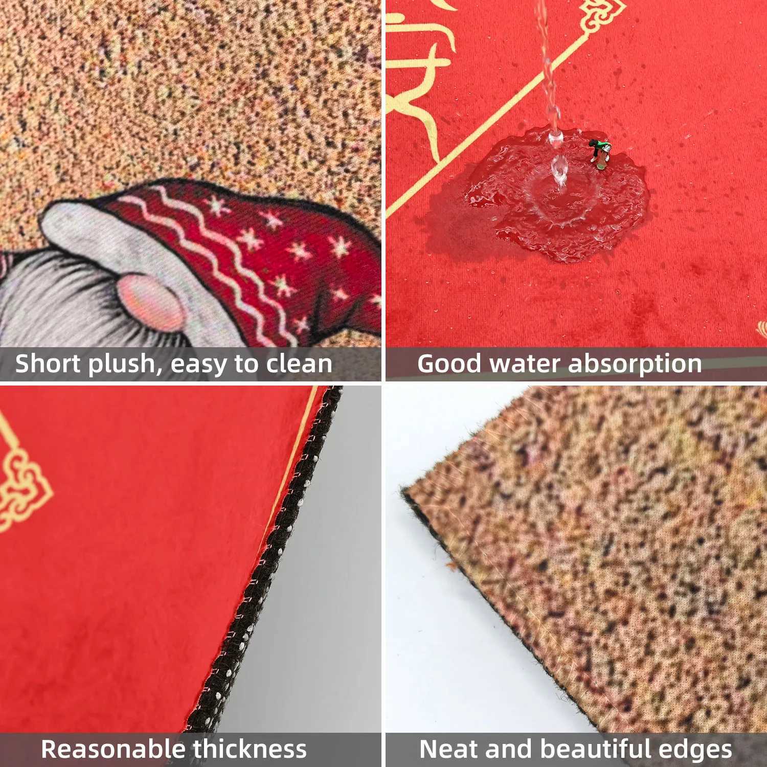 Christmas Carpet Cartoon Dwarf Door Mat Red Santa Claus Floor Mat Holiday Decoration Indoor and Outdoor Foot Mat Absorbent MatM251117