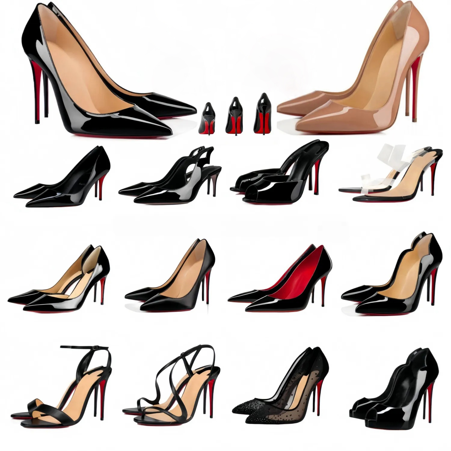 Dress Shoes Designers High Heels Womens Red Pump Platform Peep-toes Sandals Sexy Pointed Toe Red Sole 8cm 10cm 12cm Bottomed Dress Heels Wedding Party Wedge Heels