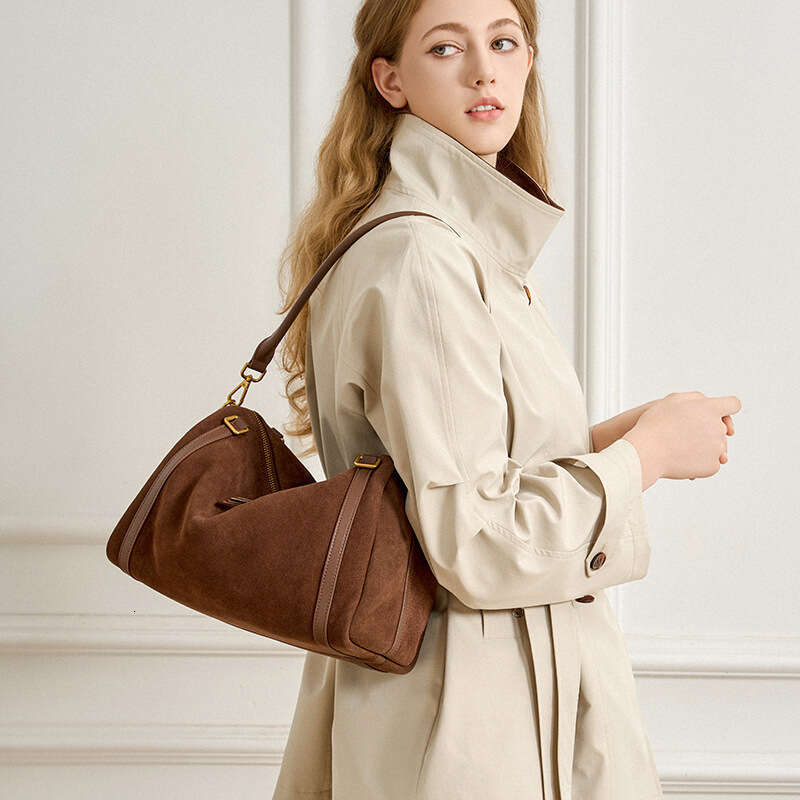 Luxury Bag Designer Boston Pillow For Women Leather Top Layer Cowhide Commuter Crossbody Fashion Simple Large Capacity Shoulder Bag