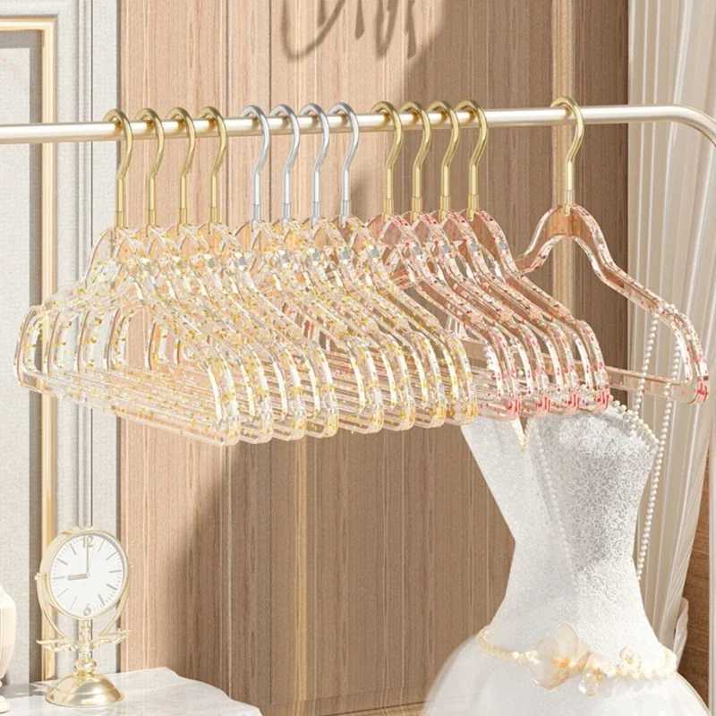 Acrylic Transparent Glitter Hanger Clothes Non-slip Rack Dry and Wet Wardrobe Home Storage Organization Space Saving Hanger C251117