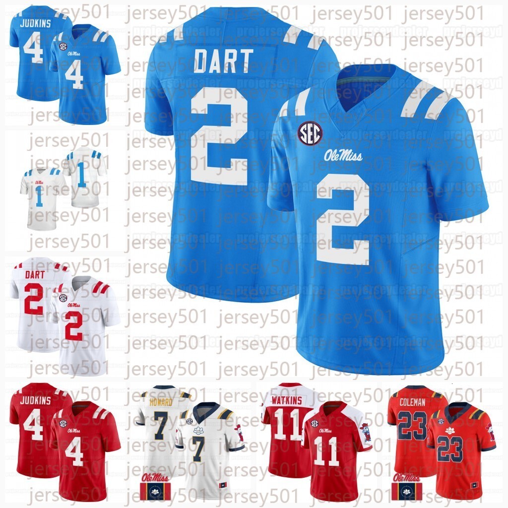 Hot Jaxson Dart New Ole Miss Rebels 2025 Eli Manning Football Jersey Quinshon Judkins Tre Harris Spencer Coleman Watkins Bentley IV Wade Trigg Metcalf