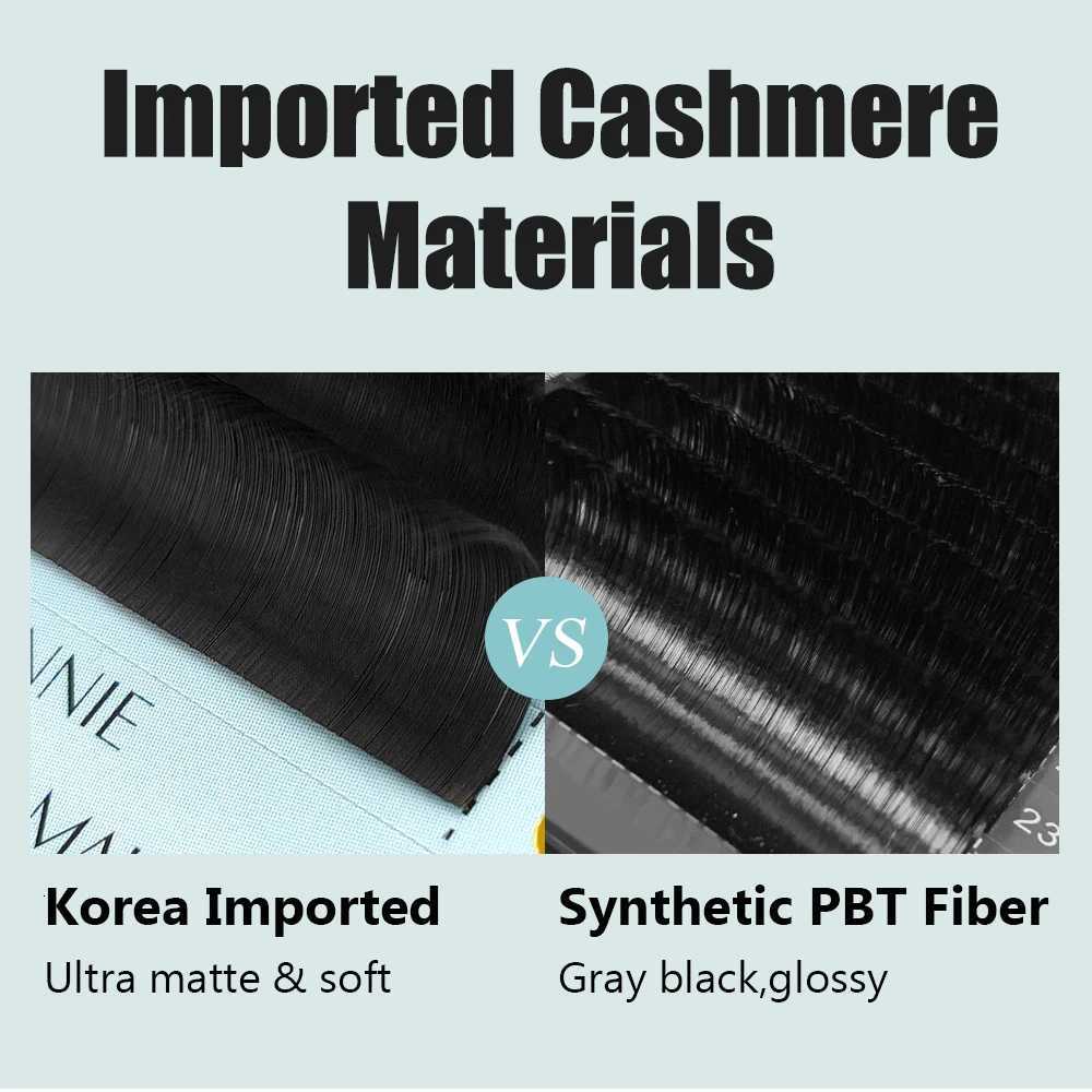 Abonnie Cashmere Individual Eyelash Extensions Fluffy Volume Lashes Matte Black Cilios All SizeT251117