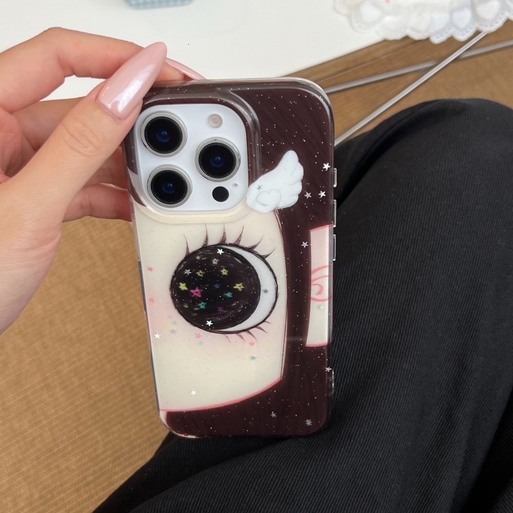 Big Face Star Eye Phone Case Compatible with iPhone 17/16 Pro Max Personalized Protective Cover iPhone 15/14