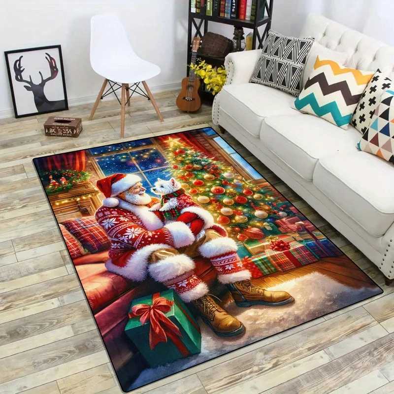 176 LB Per Square Meter Crystal Velvet Home Carpet Featuring a Santa Claus Design Suitable for The Living Room Bedroom KitchM251117