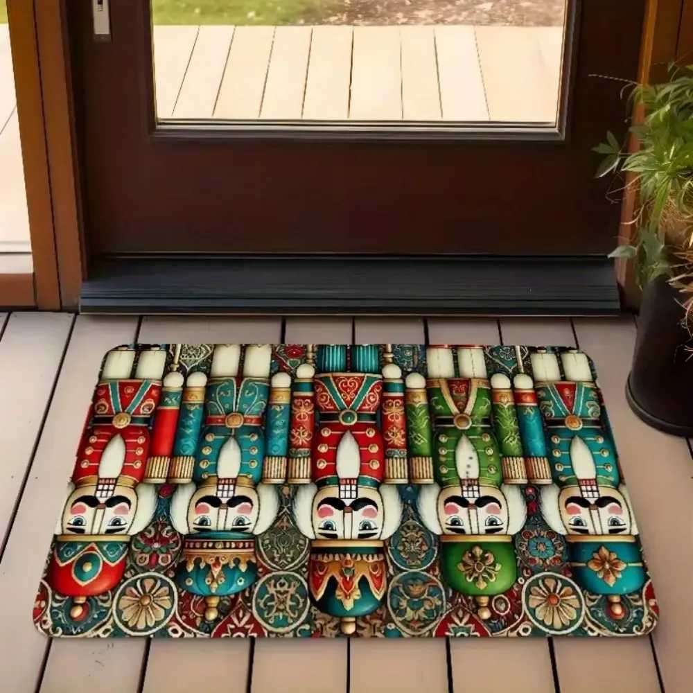 VIKAMA Christmas Nutcracker Non-Slip Door Mat - Indoor Welcome Rug for Living Room Bedroom Entrance Home DecorM251117