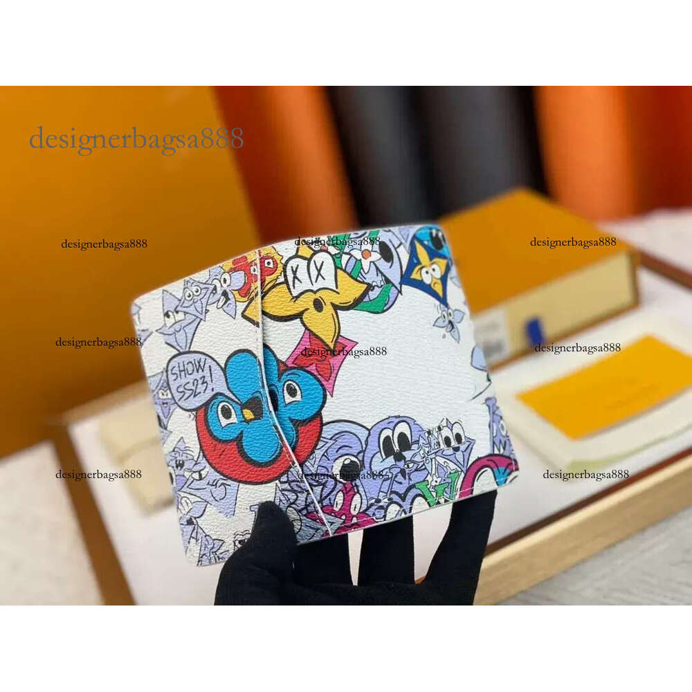 Fashion Luxury Designer Man Women's Bag High Quality Fun Cartoon Image Pocket Money Clip Card Bag Passport holder Card holders with original box