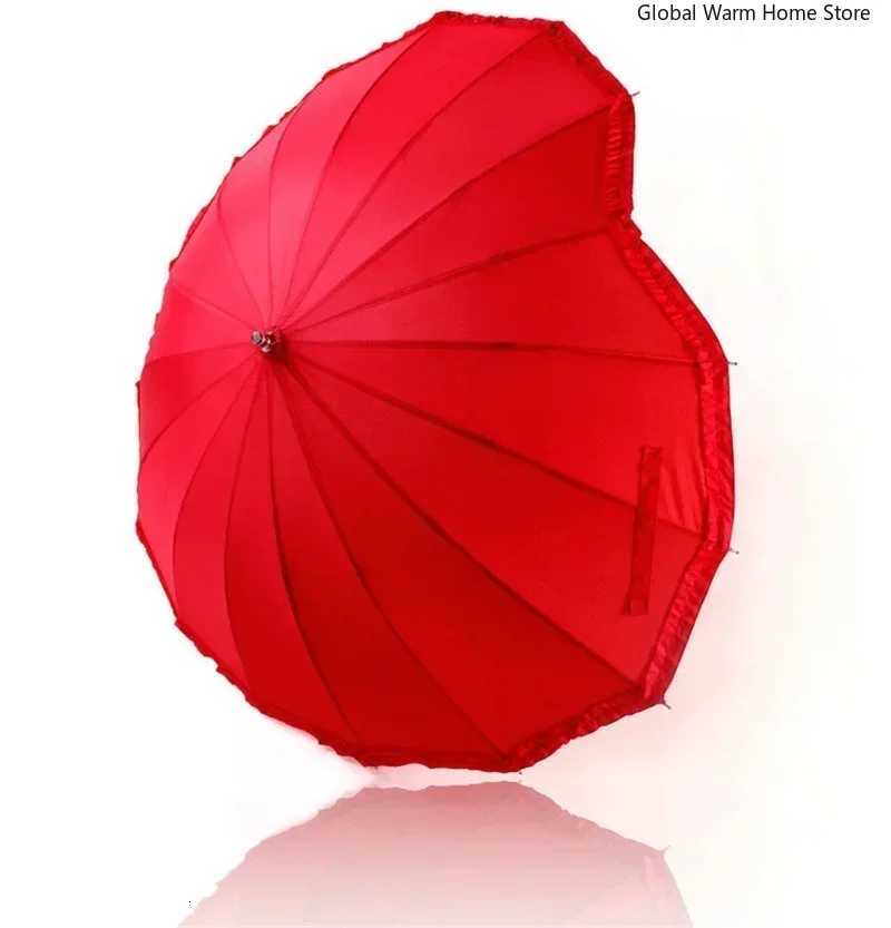 Heart Shaped Love Red Umbrella for Men and Women Adult Bridal Wedding Gift Waterproof Wind Resistant Creative Rain C251117