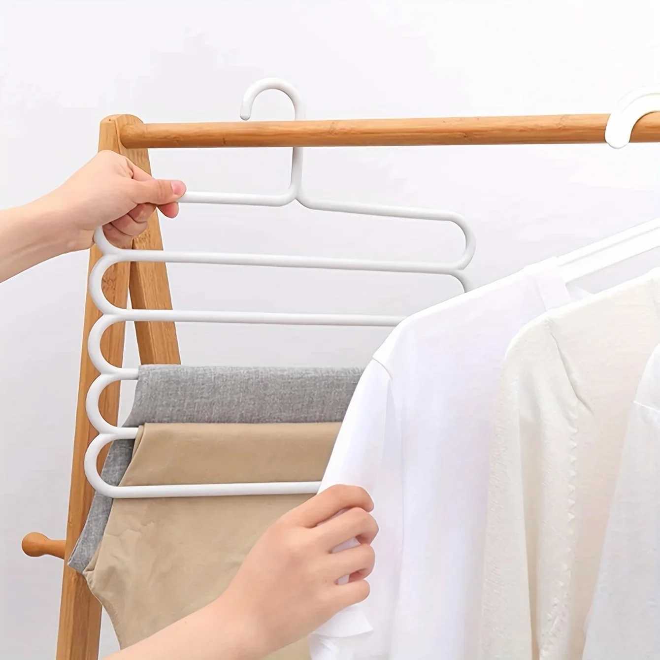 2/4Pcs Pants Rack Multifunctional Household Saving Space Multi Layer Trousers Hanger Pants Closet Color Clothes Peg 5 Layers C251117