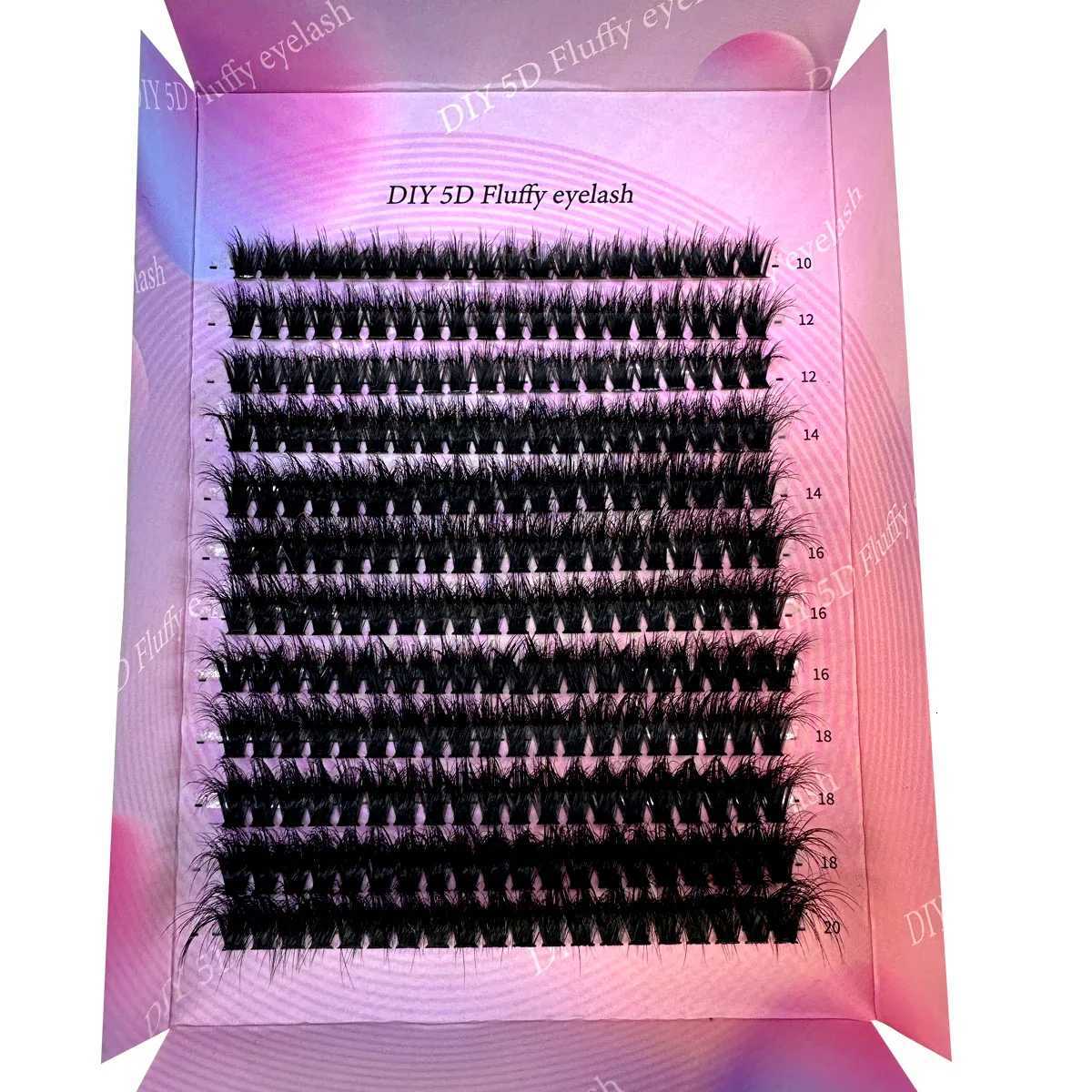 DIY5D Fluffy Lash Clusters 100D Thick Eyelash Clusters CC Curl Wispy Individual Lashes 10-20mm Cluster EyelashExtensions 240pcsT251117