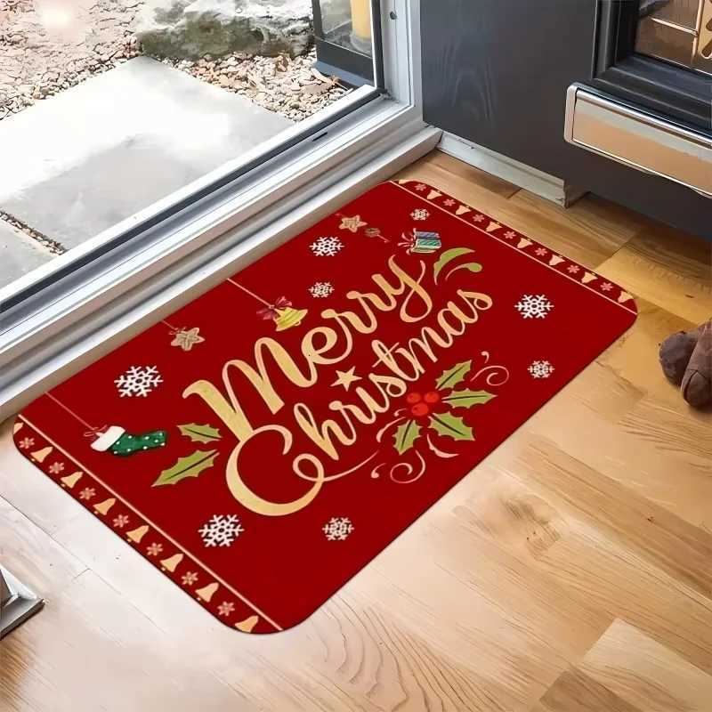 VIKAMA Christmas Carpet Red Festive Carpet Soft Living Room Carpet Rug For Bedroom Doormat Welcome Mat Outdoor Carpet Home DecorM251117