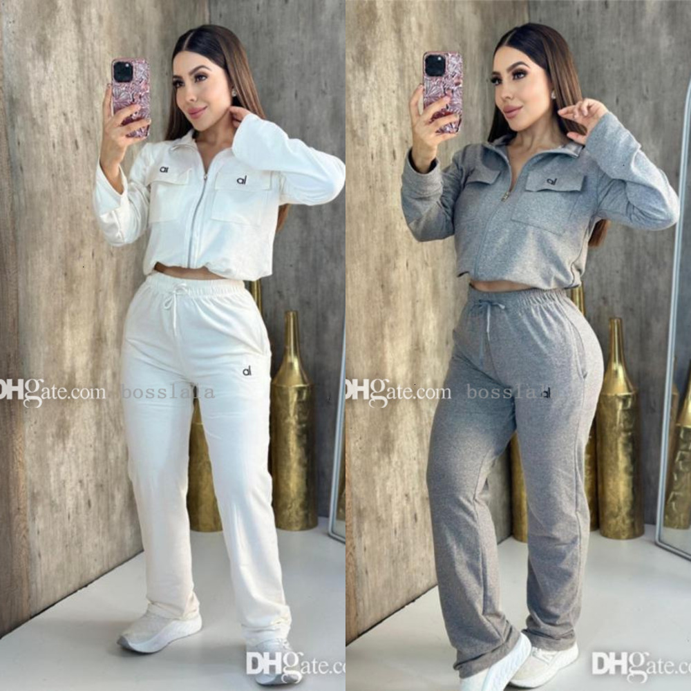 Designer Womens Tracksuits 2Two Pieces Set 2025 New Autumn Casual Embroidered Letter Zipper Sweatshirt MultiPocket WideLeg Pants Casual Sports Sets