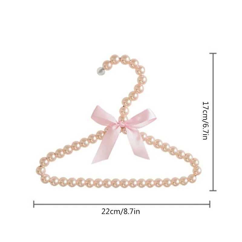 1Pcs Childrens pearl hanger 22cm fashion dog clothes baby hanger pearl bow cute pet hanger C251117