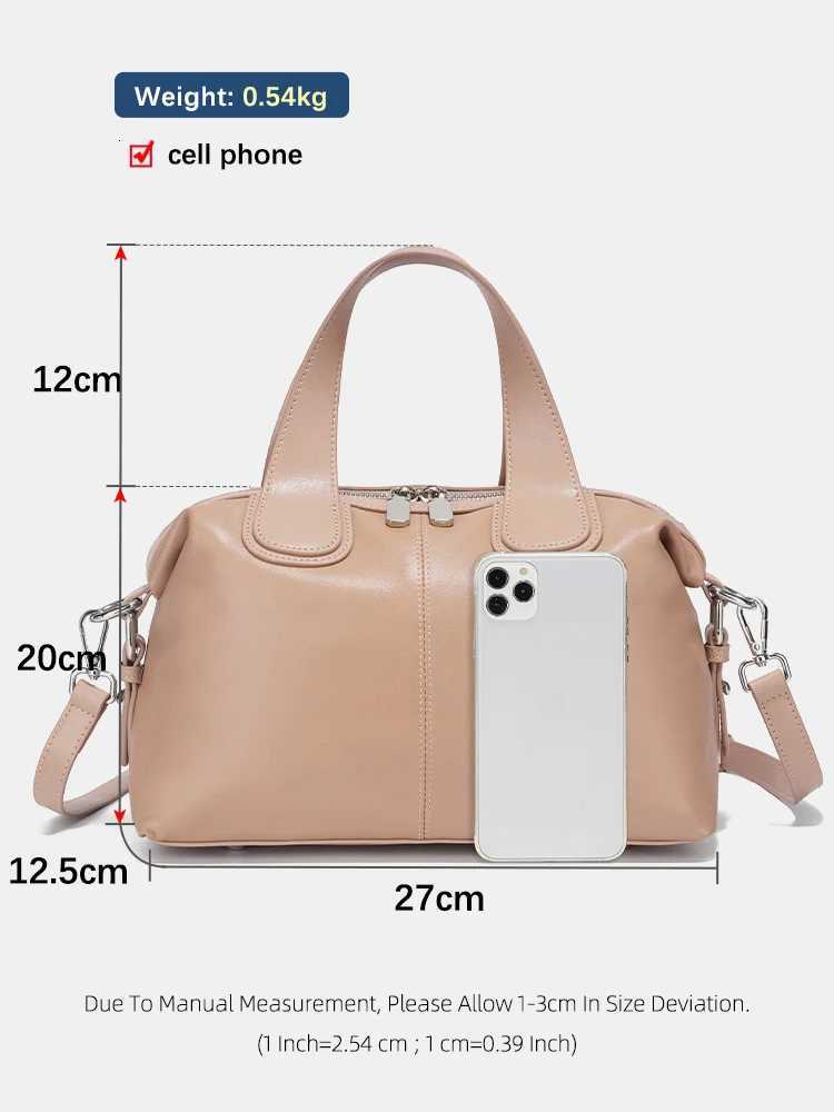 Zency Genuine Leather Top-handle Bag For Women Stylish Boston Bag Shoulder Handbag Bolsa Crossbody Large Capacity Satchel BagsW251115