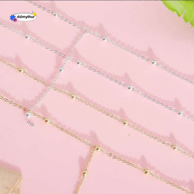New Trendy Sterg Sier Double Layer Bead Necklace Long Pendant Tassel Neckchain For Women Fine Jewelry Accessories Gift ddmythur
