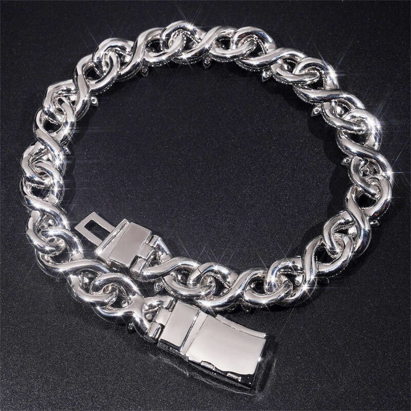Sterling Silver Gold 925 Moissanite Cuban Chain Hip Hop Pass Diamond Tester Cuban Link Chains Pendant Mens Women Fashion High Quality Gift Moissanite 
