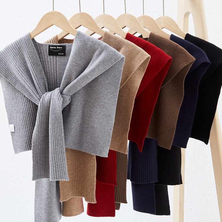 K422 Solid color air conditioning shawl office 2024 new spring and autumn women's shoulder and neck warm shoulder knitted small waistcoat outer w