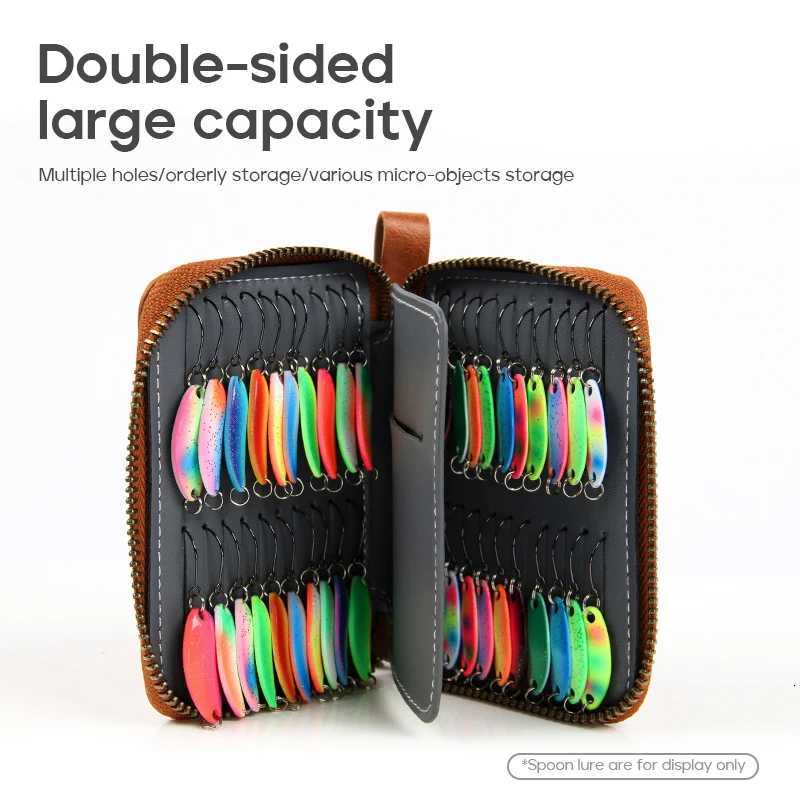 LETOYO 7575cm/1175cm Spoon Lure Bag Portable Waterproof Fishing Lure Bag PU Small Spoon Bait Wallet fishing bagW251115