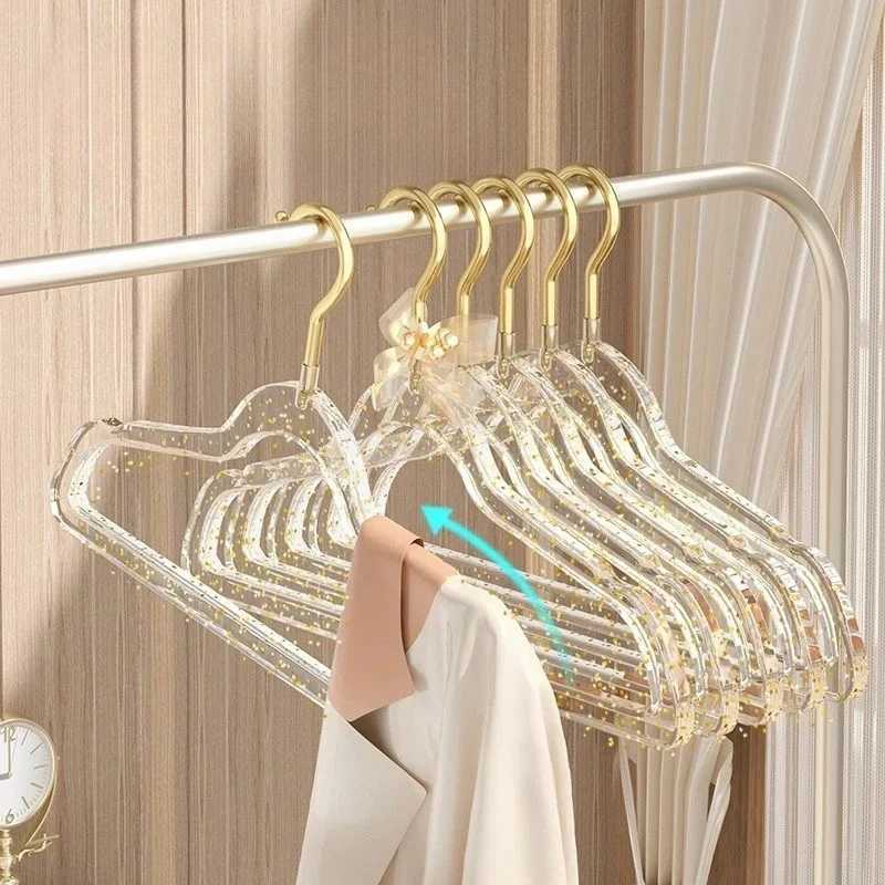 Acrylic Transparent Glitter Hanger Clothes Non-slip Rack Dry and Wet Wardrobe Home Storage Organization Space Saving Hanger C251117