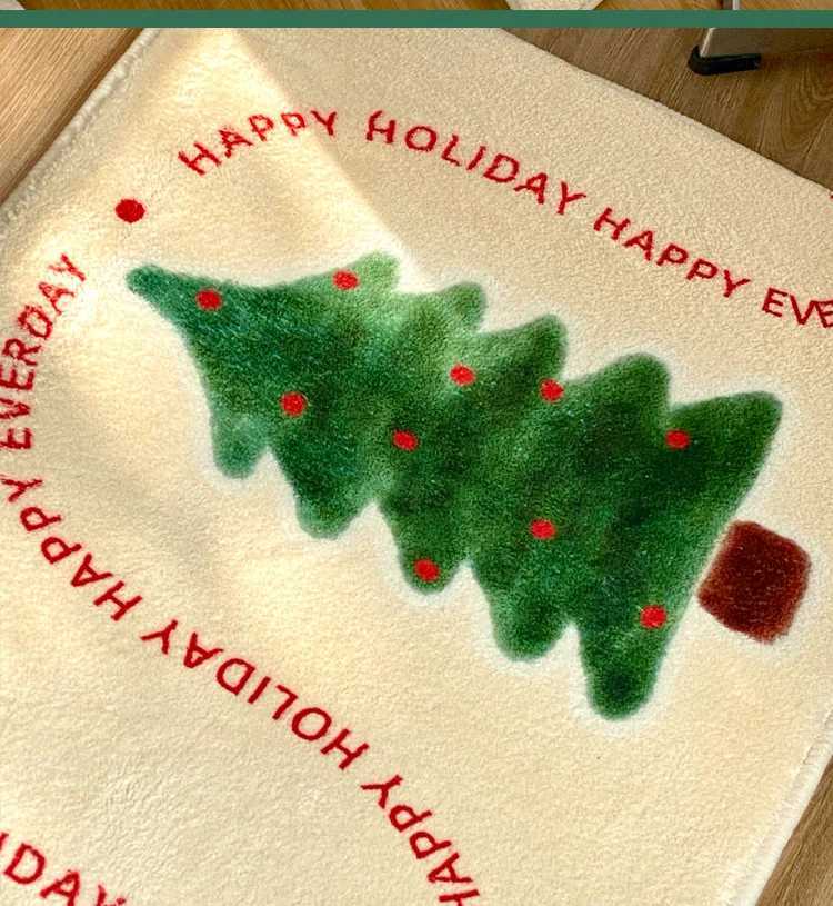 VIAKAMA Christmas Tree Runner Rug Home Bedroom Decoration Washable Non Slip Rug for Kitchen Living Room Hallway Laundry Door MatM251117
