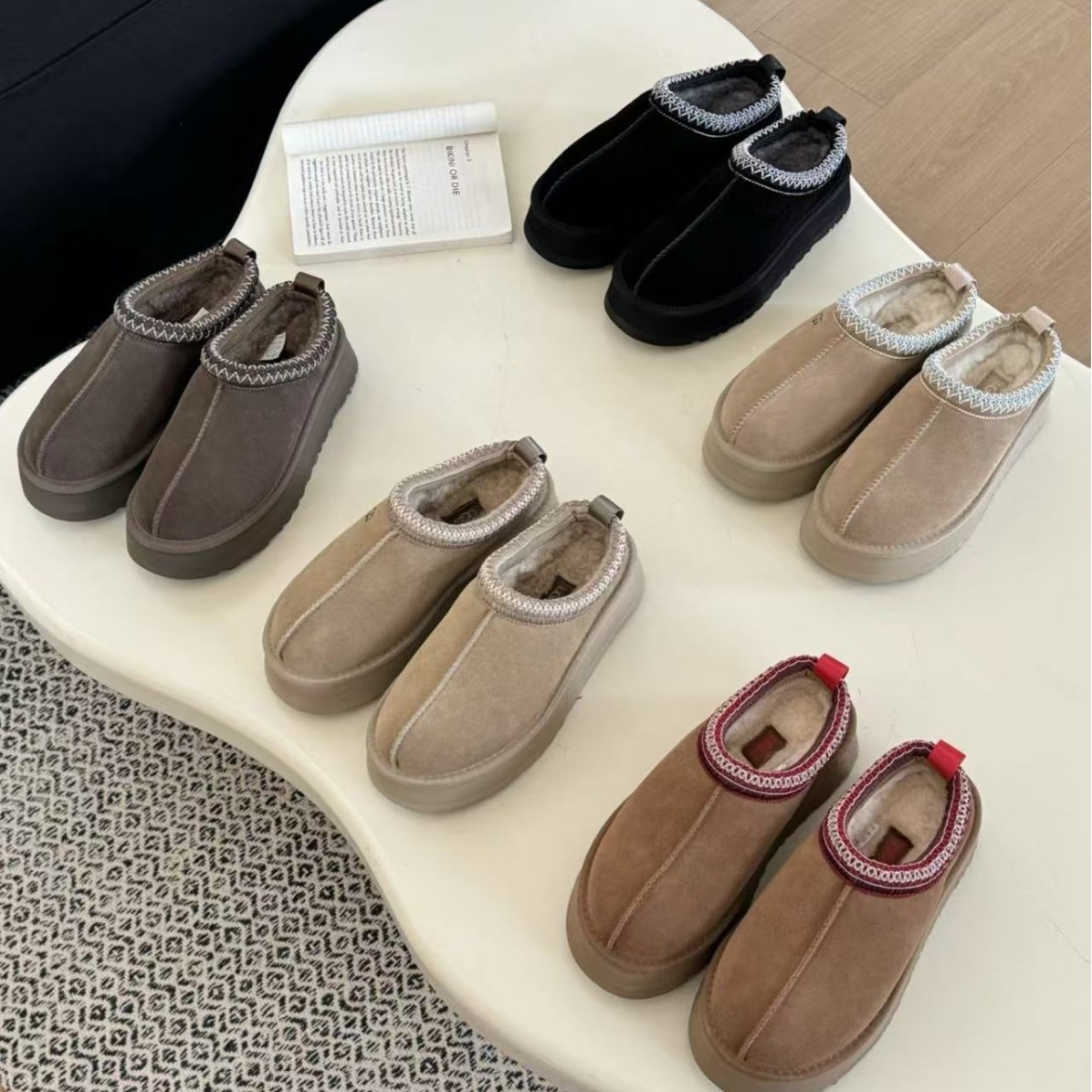 Womens Tazz Slippers Tasman Fur Slides Classic Mustard Seed Ultra Mini Platform Boot Slip-on Les Petites Suede Wool Seal Winter Designer Booties Size 