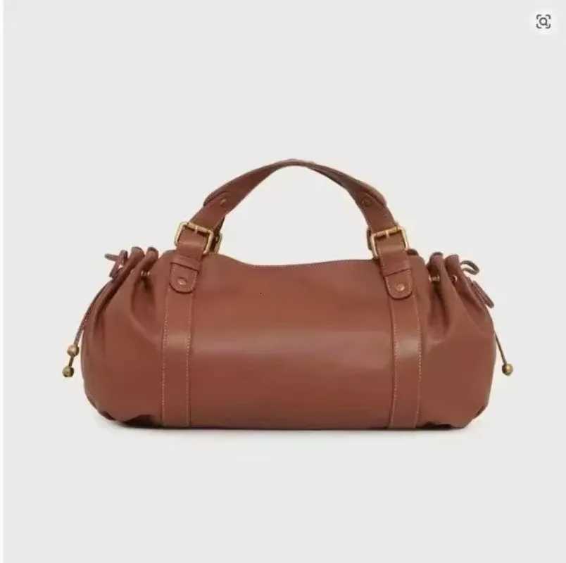 Womens Crossbody Simple Handbag Commuter Shoulder Boston Bag Stylish Versatile Work Bag Soft Polyester Interior Tote BagW251115