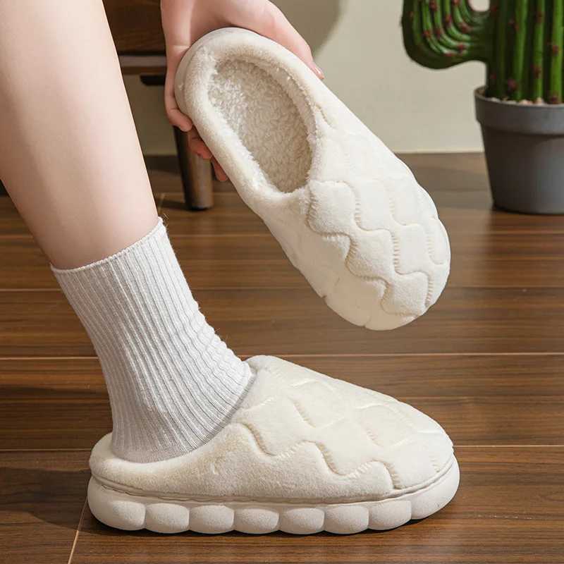 2025 Autumn Winter Short Plush Warm Womens Cotton Slippers - Cozy Non-Slip Indoor House Shoes for Couples Soft with Thick Sole H251117