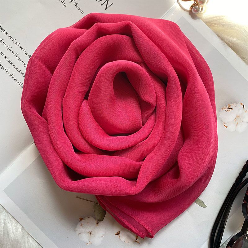 K424 Limited edition silk scarf for women, all-match mulberry silk scarf, summer solid color long shawl