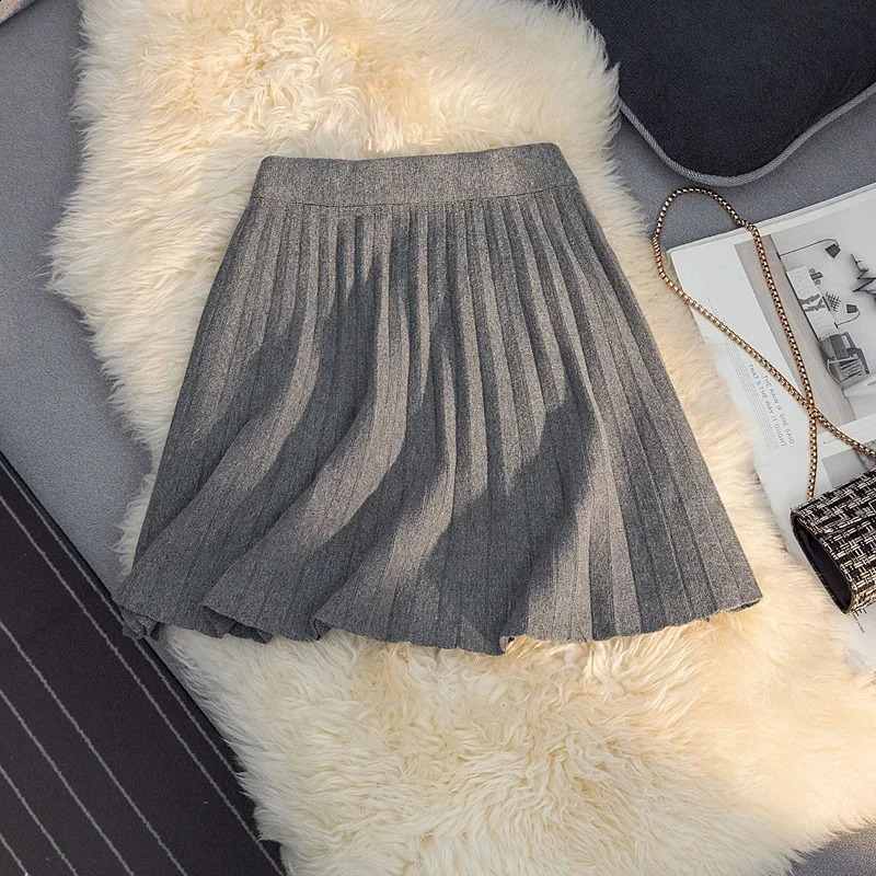 AOSSVIAO 2025 pleated skiing womens winter high waisted Aline knitted prefabricated style clothing 250415Z