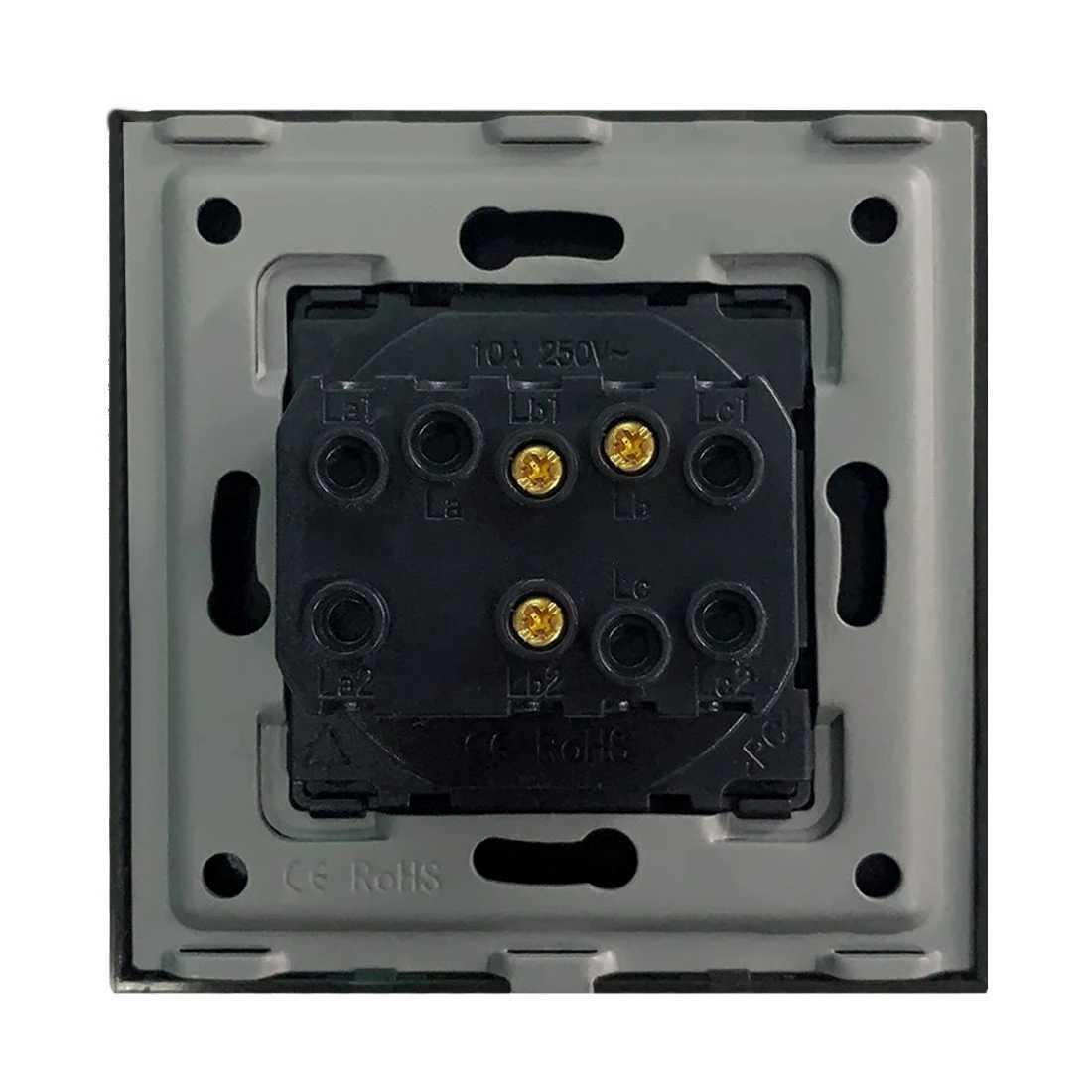 BSEED Wall Switches Button 1/2/3Gang 2Way Glass Panel Mechanical Stair Light Switches EU Change Over Switched Conmutados SwitchW251117 - view 6