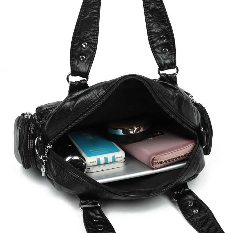 Luxury Soft Leather Tote Bag Large Capacity Multiple Pockets Shoulder Crossbody Bags Women Handbag Female Messenger BagsW251117