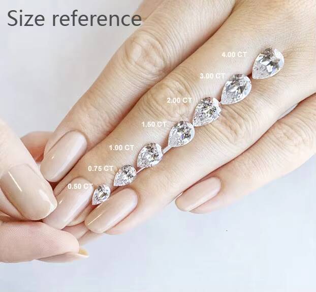 3CT Fashion Jewelry Gold 10K 14K Moissanite Diamonds Women Ring Synthetic Moissanite Engagement Ring Pear Shape