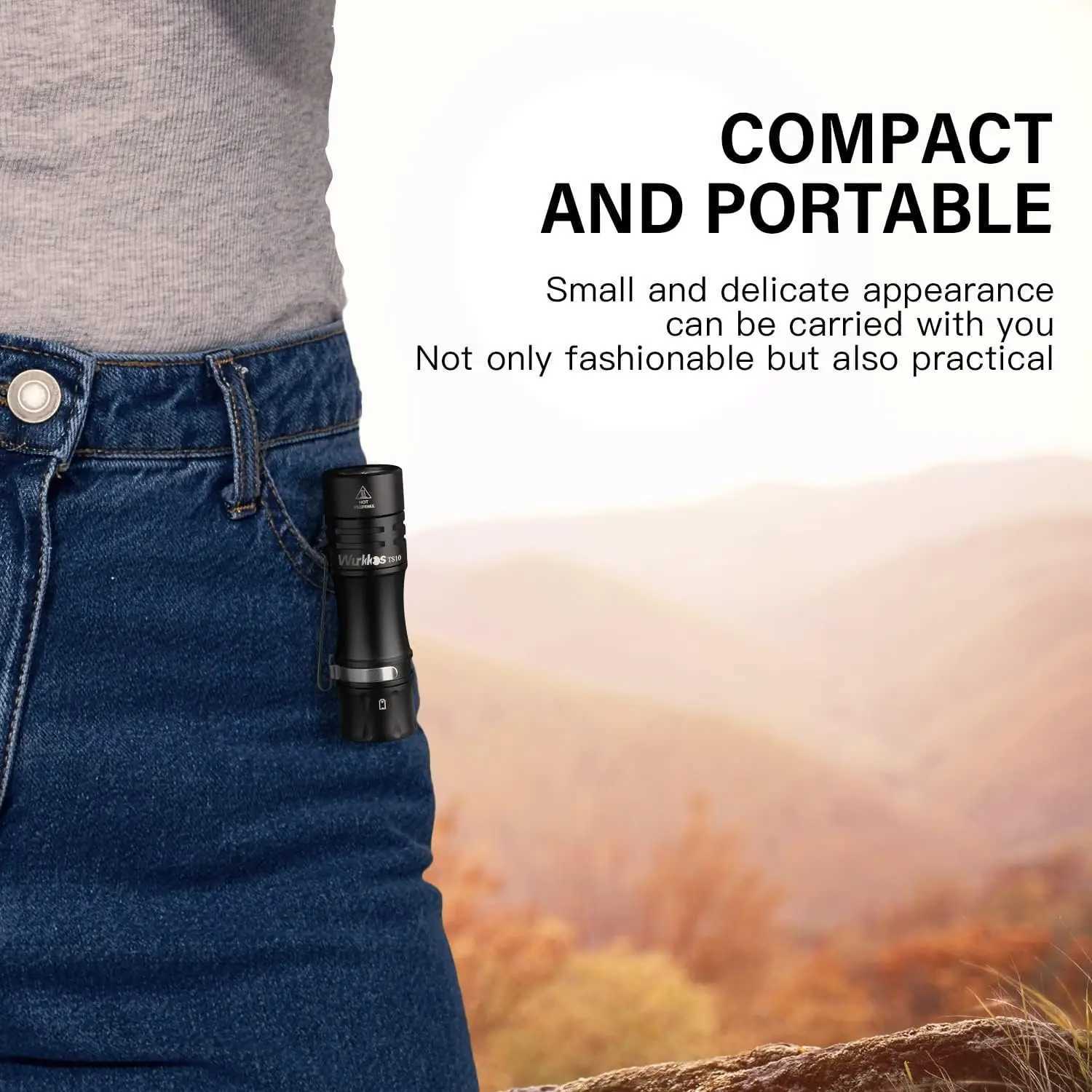 Wurkkos New TS10 V2 14500 Powerful Mini EDC Flashlight with 3 90 CRI LEDs and 3 RGB Aux LEDs Anduril 20 Max 1400lm IPX8 Torch M251117