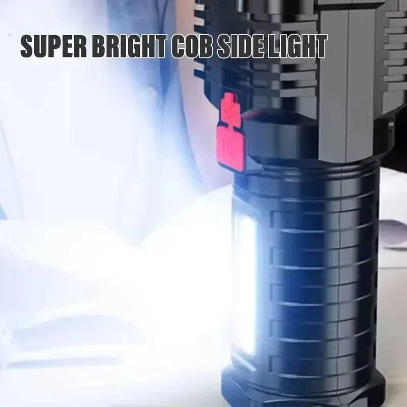 5 LED High Power Led Flashlights Rechargeable Camping Spotlight with Side Light 3 Lighting Modes for Camping Adventure Outdoor M251117