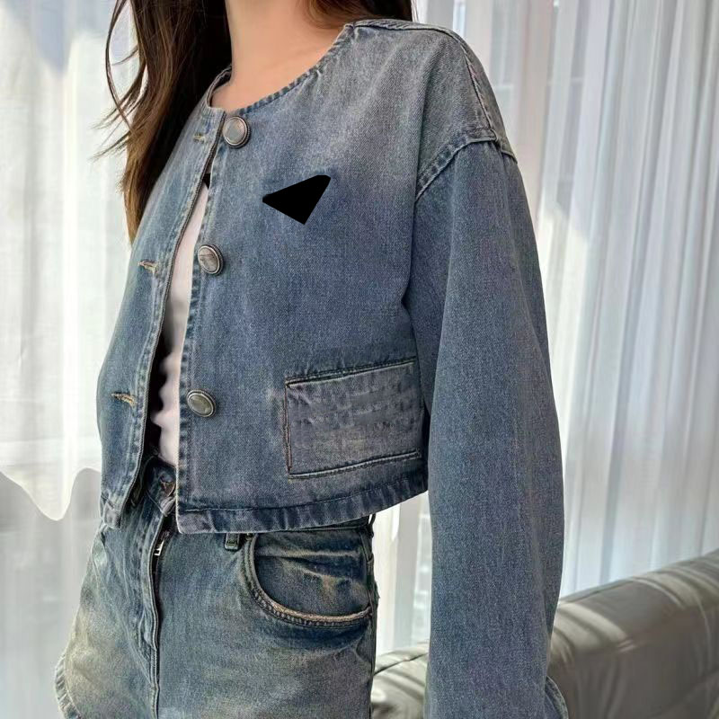 Womens Jackets Denim Coat Wash Blue Designer Womens Button Letters Shirts Woman Designer Jackets Distress Jeans S-XL