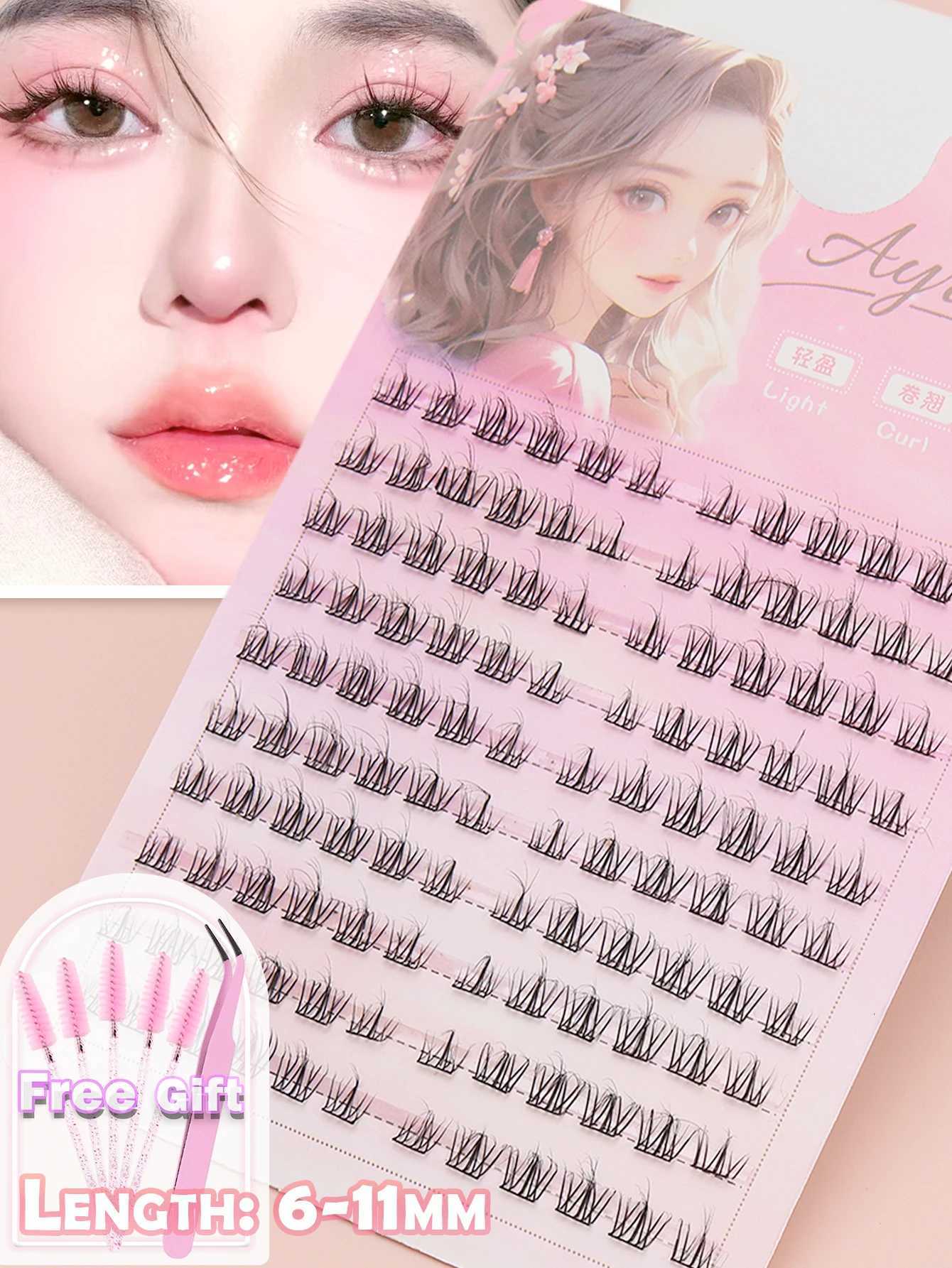 10 rows of 120 clusters of natural false eyelashes suitable for daily business meetings individual clustersT251117