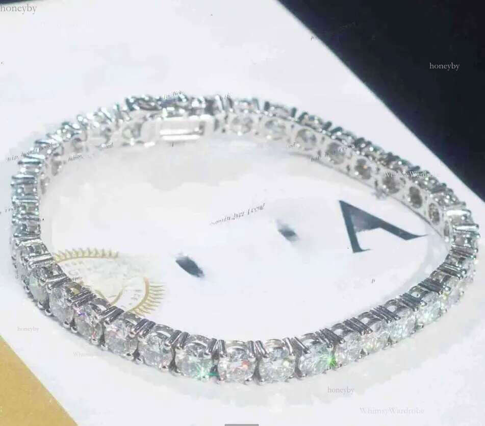 Vvs Moissanite Tennis ChainIGI GIA Certified Lab Grown Dia 10K 14K Solid Gold Bracelet Iced Out 3MM 4MM 5MM