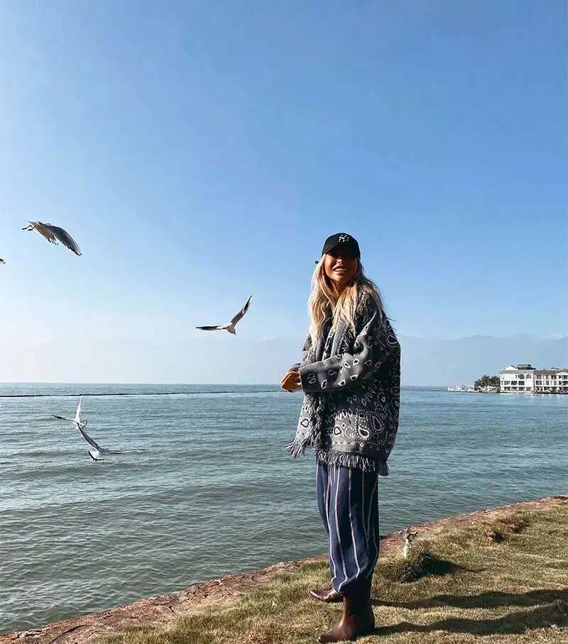 Gray Winter Open For Women Warm Cashmere Fringes Hem Over-Sized Brand Cardigan Coat Belted Sweater