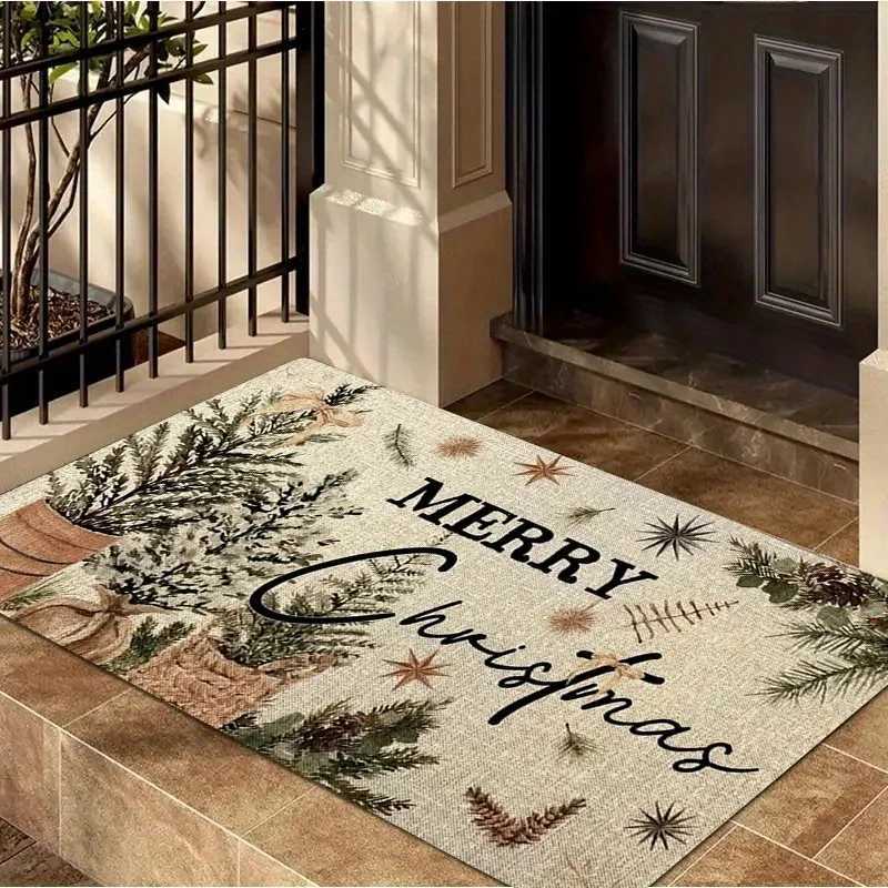 VIKAMA Christmas Carpet Pine Needle Mat Floor Mat Doormat Waterproof Welcome Mat Rug For Bedroom Carpet For Live Room Home DecM251117