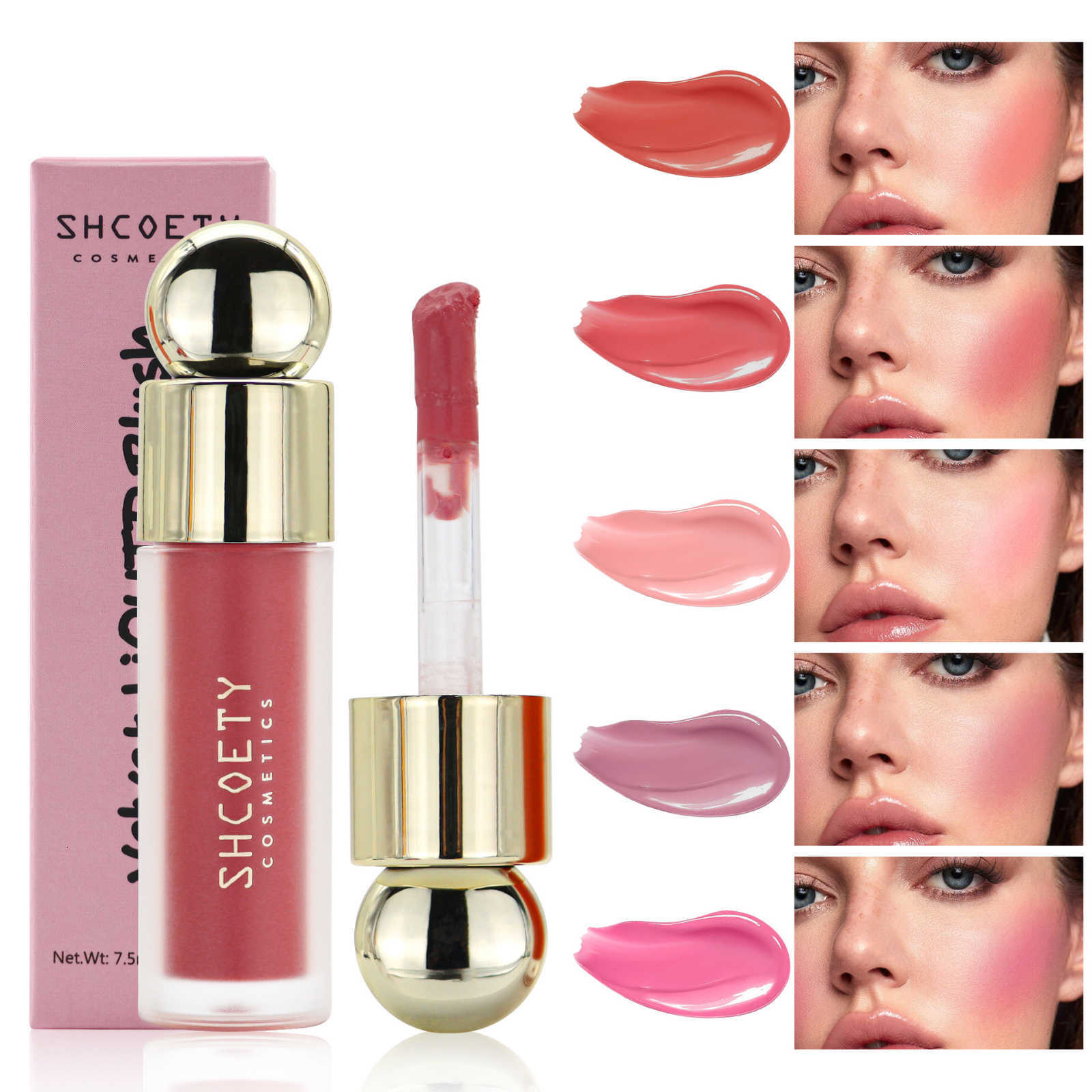 SHCOETY Liquid Lipstick: Multi-functional, Moisturizing, Natural Blush and Highlighter for Lip and Cheek Areas, Enhances Skin Tone, Long-lasting Makeup Protection