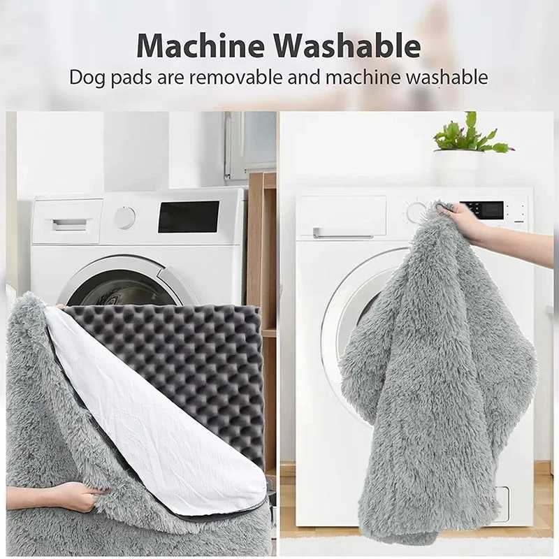 Plush Square Dog Mattress Removable Washable Kennel Dog Bed Mat Super Soft Sleeping Pet Bed for Small Medium Large DogsM251117 - view 5