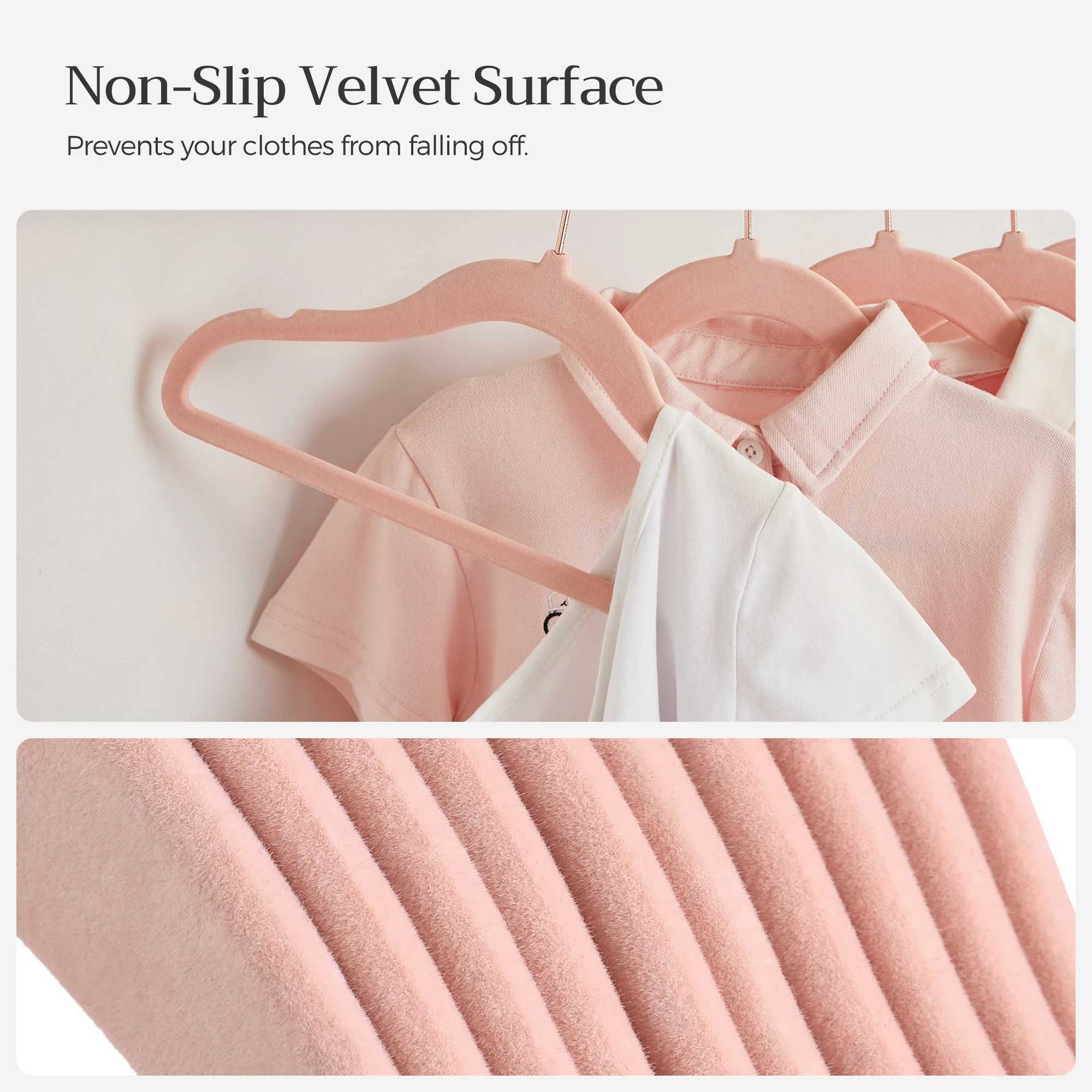 SONGMICS Baby Hangers 50 Pack Kids Hangers for Closet 118 x 81 Inches Rose Gold 360 Swivel C251117