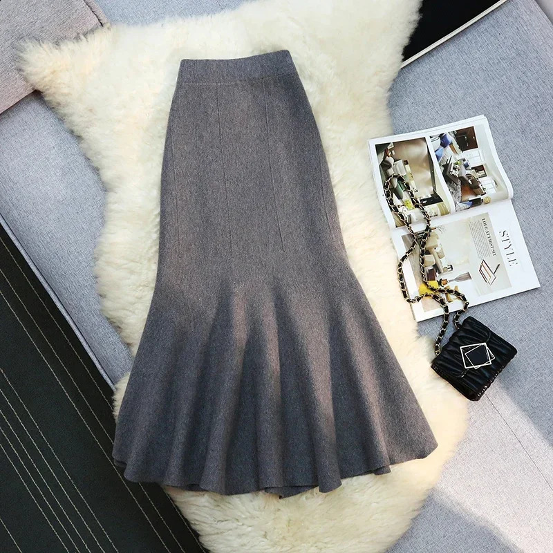 Seoulish 2024 AutumnWinter High Waist Womens Knitted Skiing Fashion Solid Color Korean Office Leisure 250415Z